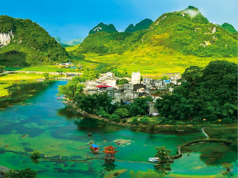 <b>德天跨国瀑布•鹅泉•通灵大峡谷•浩坤湖•三门海 5天4晚游【2人-8人小团】-【寄情山水5天游】</b>